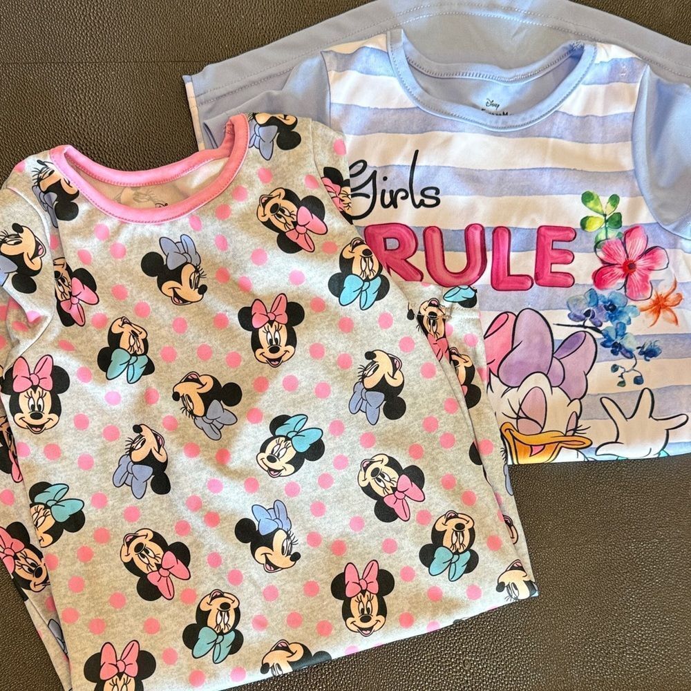 Disney Girls' Pajama Night Gowns set of two Minnie Mouse - Pink and Blue size 6